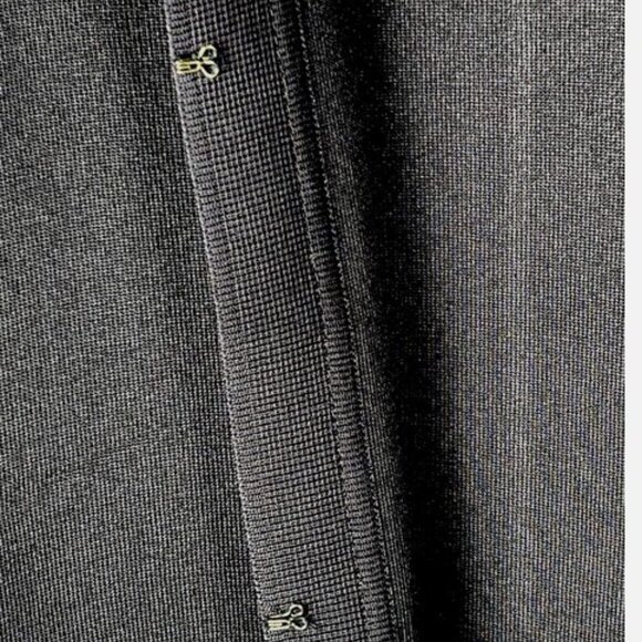 Exclusively Misook Navy Blue Gold Trim Open Front Cardigan Sweater Sz S Pockets - Picture 5 of 5